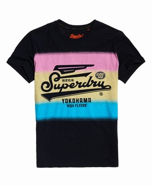 Superdry High Flyers Fade Lite Férfi Pólók Sötétkék | FPWSE8631